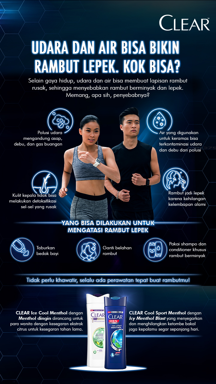 infographic penyebab rambut lepek